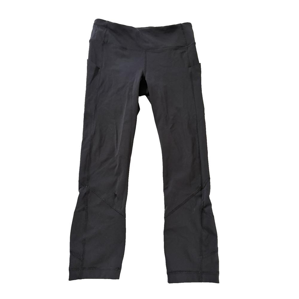 Lululemon Black Women's Size 4 MEsh Panel Leggings‎ 22"